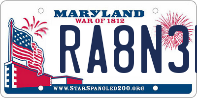 MD license plate RA8N3B