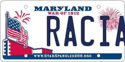 MD license plate RACIA