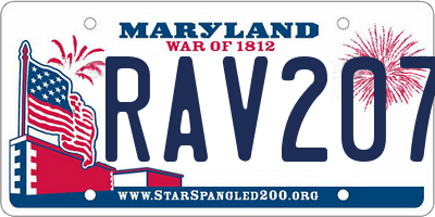 MD license plate RAV2076