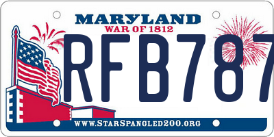 MD license plate RFB7873