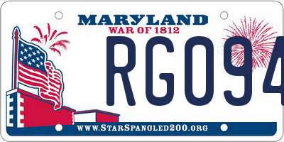 MD license plate RG094