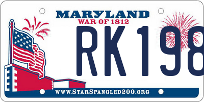 MD license plate RK198