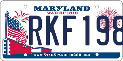 MD license plate RKF1981