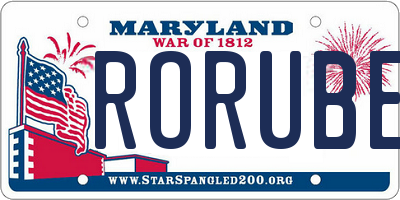 MD license plate RORUBEN