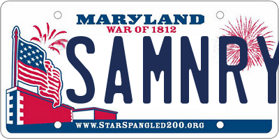 MD license plate SAMNRYN