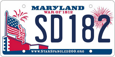 MD license plate SD1821