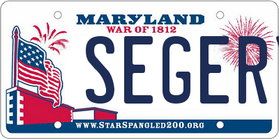 MD license plate SEGERY