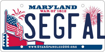 MD license plate SEGFALT