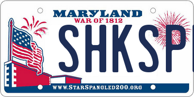 MD license plate SHKSPR