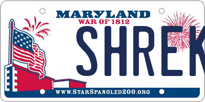 MD license plate SHREK