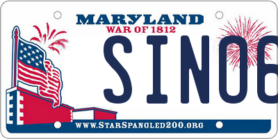 MD license plate SINO6