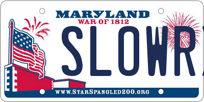 MD license plate SLOWRX