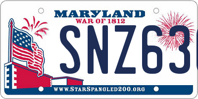 MD license plate SNZ636