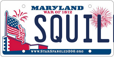 MD license plate SQUILL