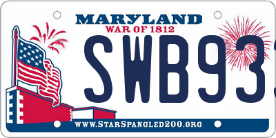 MD license plate SWB933