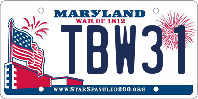 MD license plate TBW311
