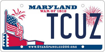 MD license plate TCUZ