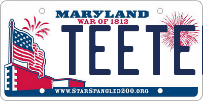 MD license plate TEETEE