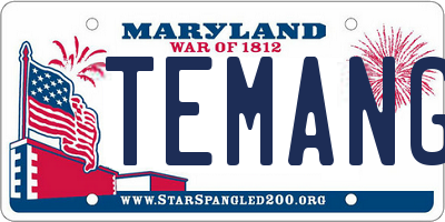 MD license plate TEMANGA