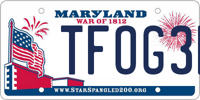 MD license plate TFOG3B