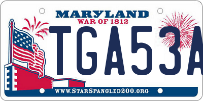 MD license plate TGA53AW