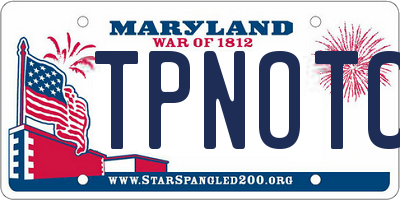 MD license plate TPNOTCH