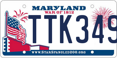 MD license plate TTK3495