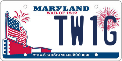 MD license plate TW1G