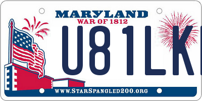 MD license plate U81LKK