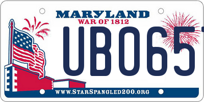 MD license plate UB0657