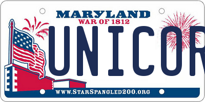 MD license plate UNICORN