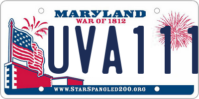 MD license plate UVA1111