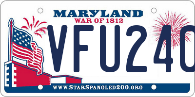 MD license plate VFU2405