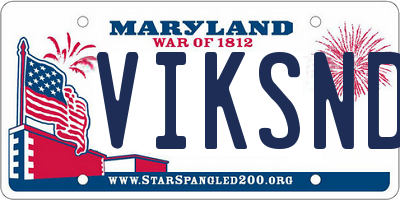 MD license plate VIKSNDP