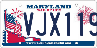 MD license plate VJX1198