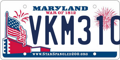 MD license plate VKM3104