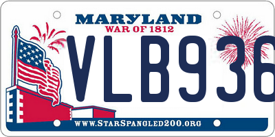 MD license plate VLB9363