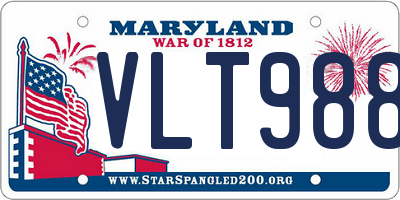 MD license plate VLT9885