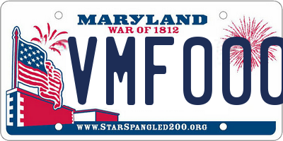 MD license plate VMF0001