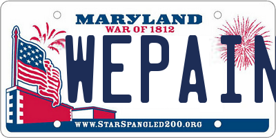 MD license plate WEPAINT