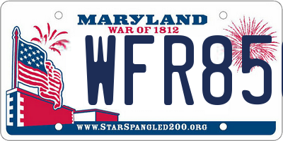 MD license plate WFR850