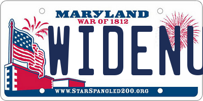 MD license plate WIDENUF