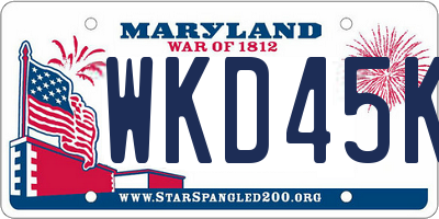 MD license plate WKD45KA