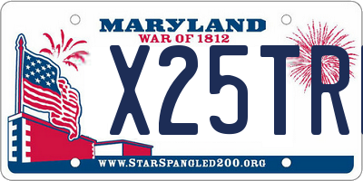 MD license plate X25TRE