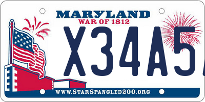 MD license plate X34A5A