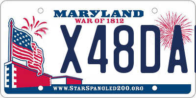 MD license plate X48DAM