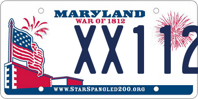 MD license plate XX112