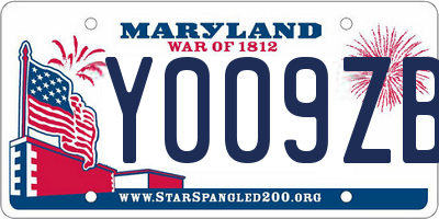 MD license plate Y009ZBC