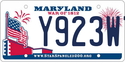 MD license plate Y923WT