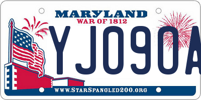 MD license plate YJ09OAB